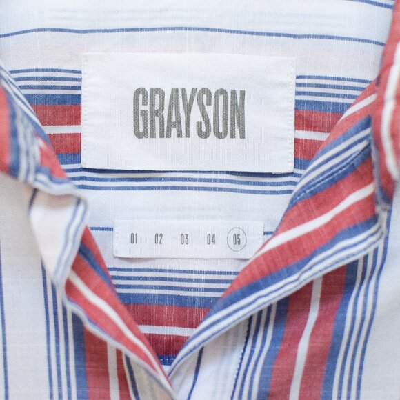 Frank & Eileen Grayson The Hero Button Down Shirt Red & Blue Stripe Cotton Sz XL - Picture 10 of 12